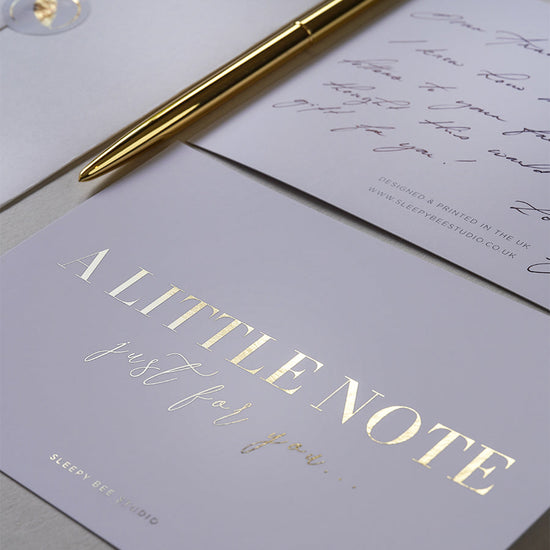 12 Luxury Hand-Painted & Gold Foiled Personalised Correspondence Cards