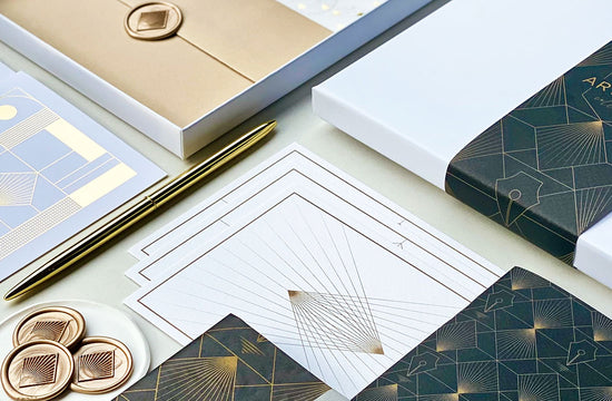 Creating our new Art Deco luxury stationery theme