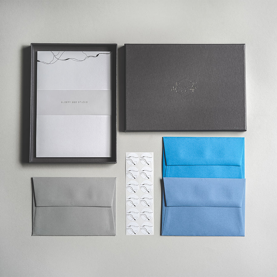 Abstract Ink Luxury Writing Paper & Envelope Set