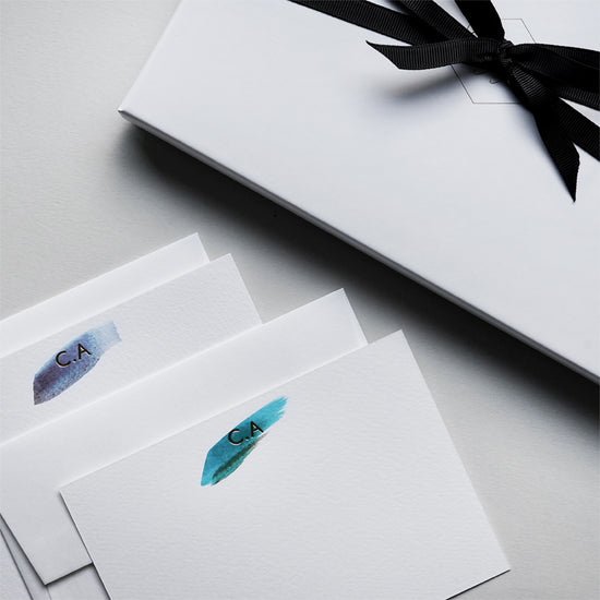 Load image into Gallery viewer, 12 Luxury Hand-Painted &amp;amp; Gold Foiled Personalised Correspondence Cards
