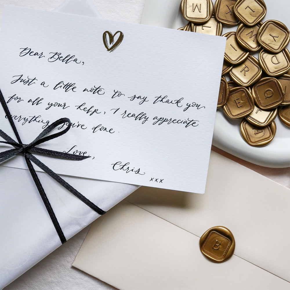 
                      
                        Show some love with our hand foil pressed gold heart notecards, designed to delight the writer & the receiver.
                      
                    