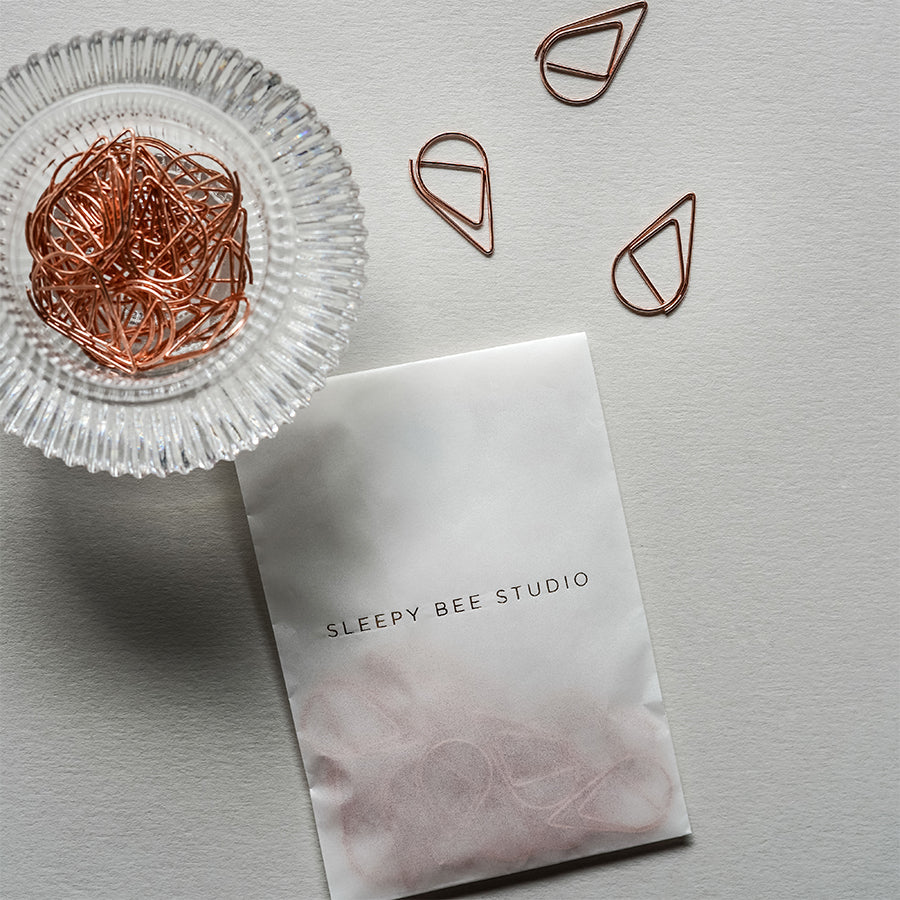 Rose Gold Teardrop Paperclips - Pack of 20