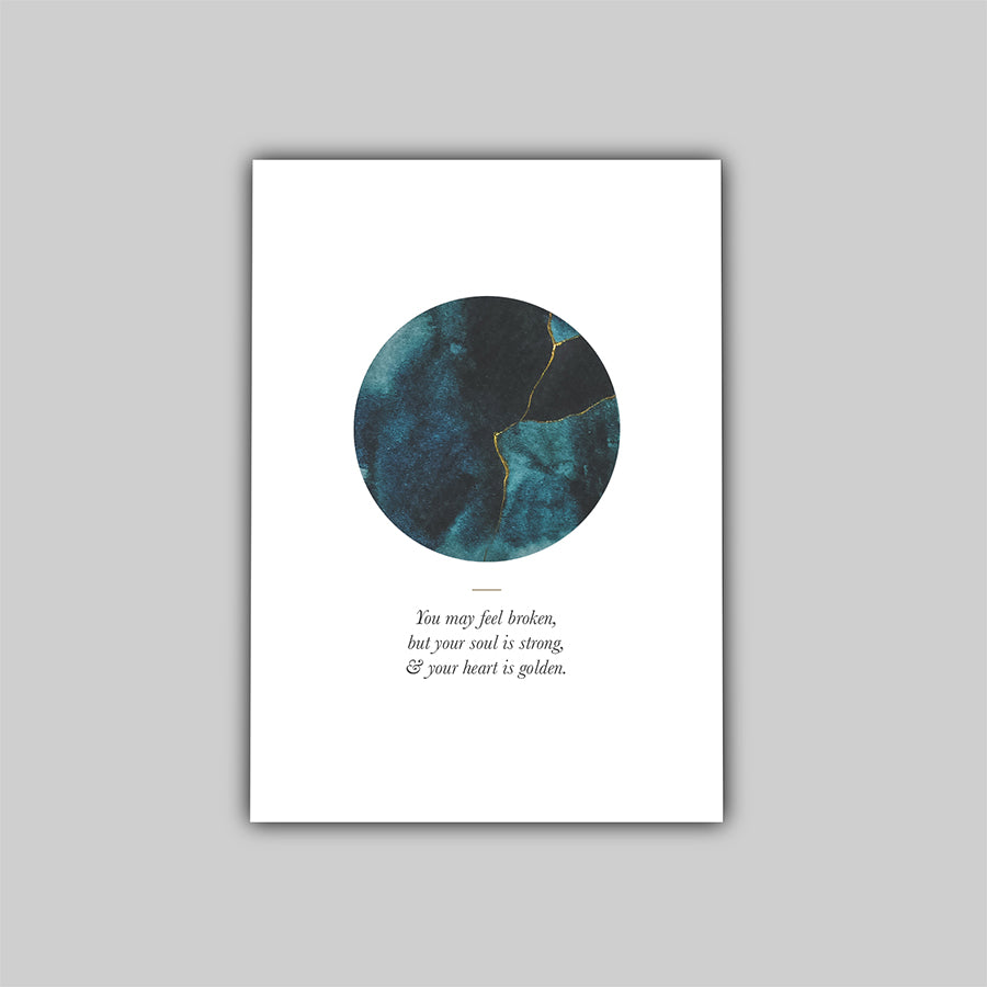 
                  
                    Watercolour Kintsugi inspired fine art print printed on premium archival quality Hahnemuhle German Etching 310gsm Paper – a unique handmade fine art print.
                  
                