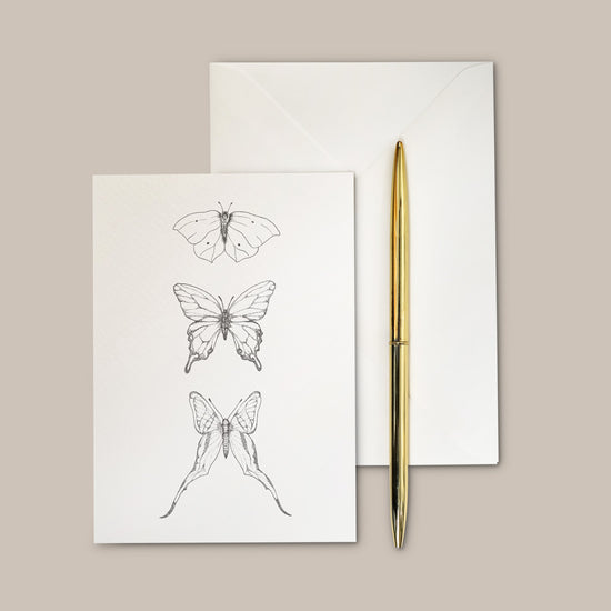 Beautiful butterfly greeting card. Hand illustrated – A6 Darwin Butterfly Greeting Card - a premium elegant gift, perfect for a stationery lover.
