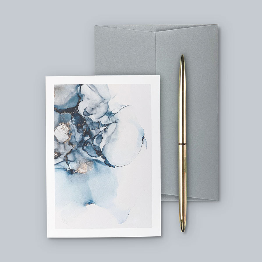 Load image into Gallery viewer, Luxury tissue stationery set, alcohol ink design elements – Tissue Wrapped Ethereal Stationery Set – a premium themed gift.
