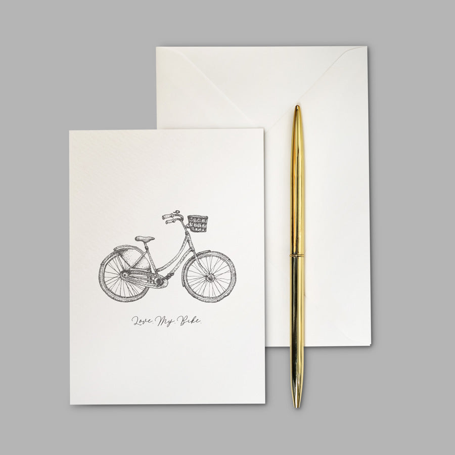 Cambridge bicycle greeting card. Hand illustrated – A6 Love My Bike Greeting Card