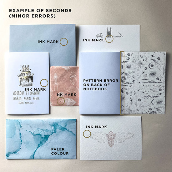 Seconds stationery bundle are slightly imperfect items that are still perfectly usable, produced using high quality materials.