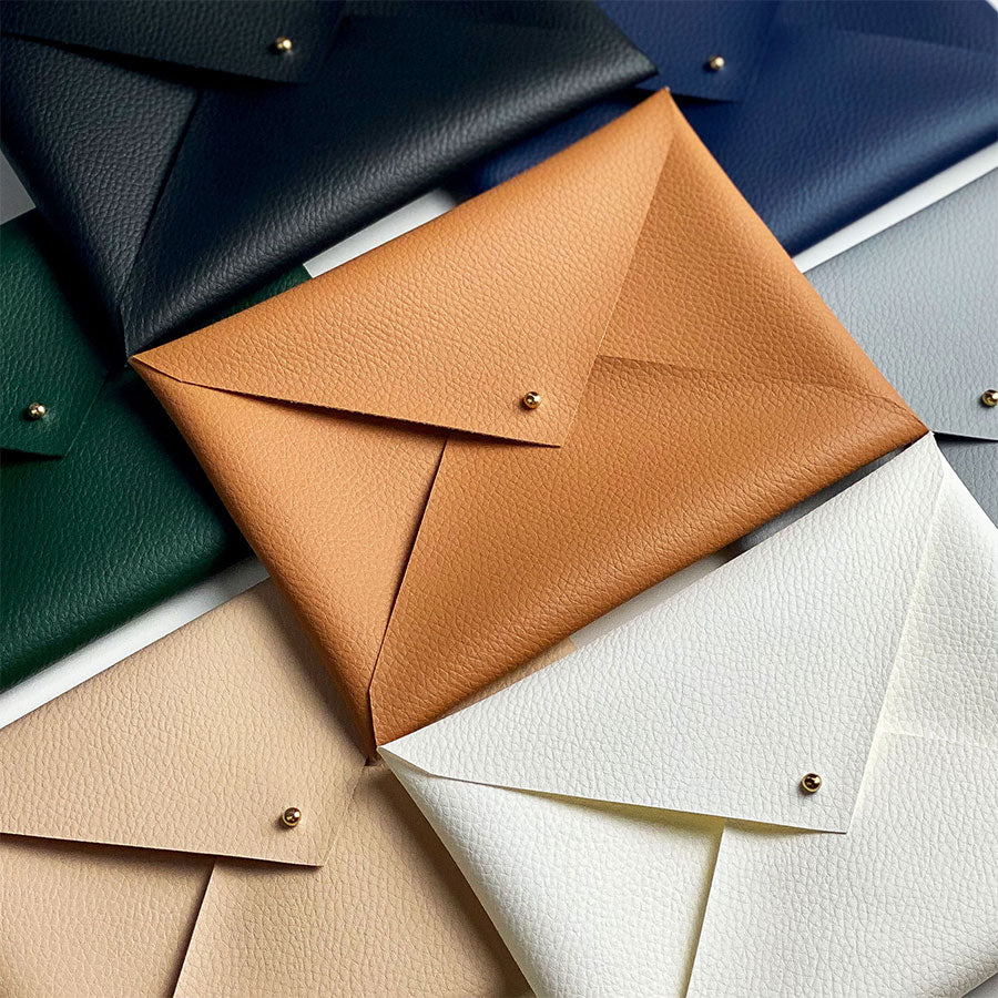 Luxury themed writing sets, handmade navy faux-leather envelope pouch and hand illustrated - writing paper and envelopes. Themed Writing Sets - a premium themed gift.